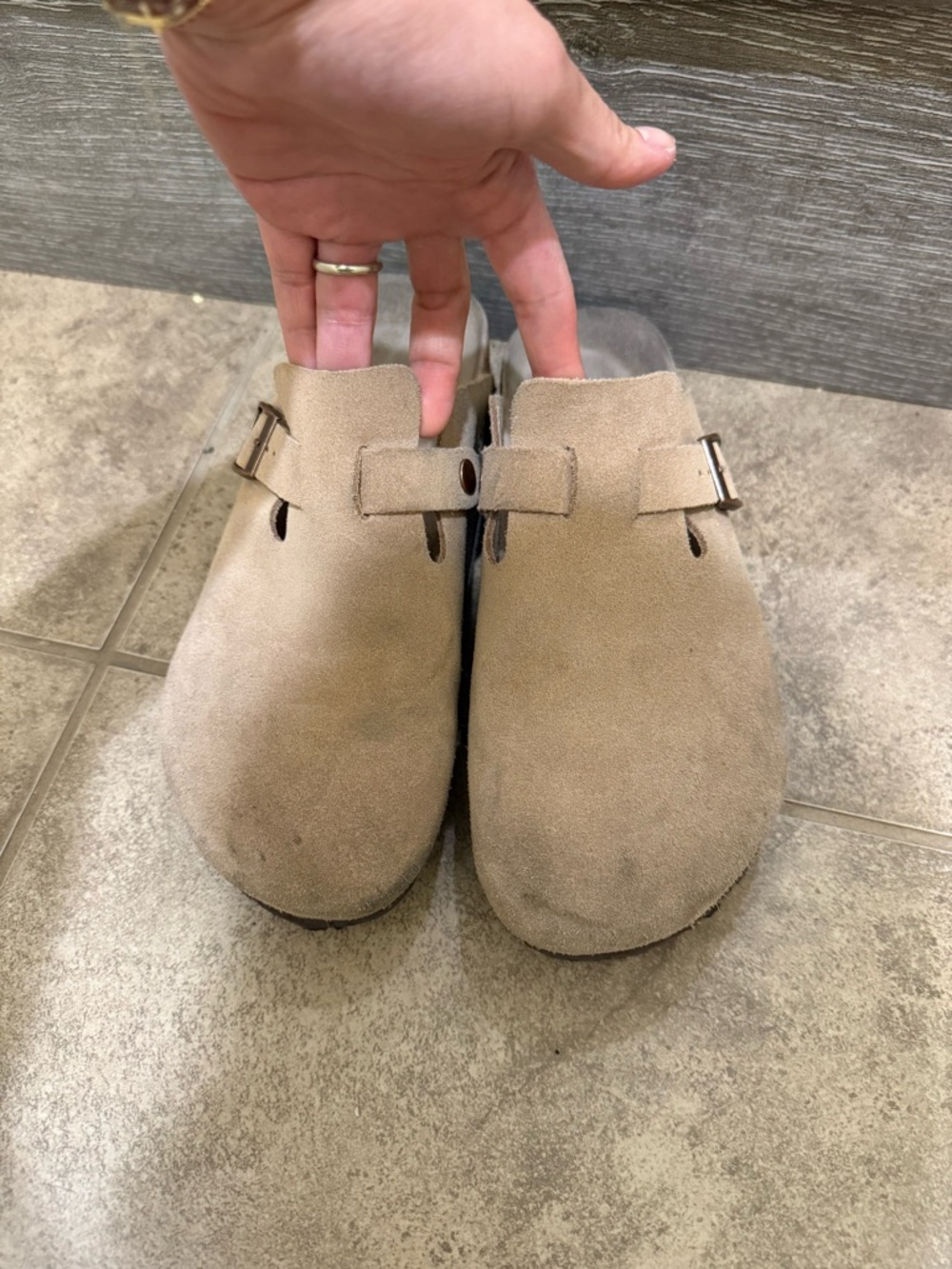 Birkenstock Boston Suede Clogs Toe Sandals Shoes